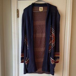 Billabong Purple Knit Open Cardigan with Metallic Trim Size Medium